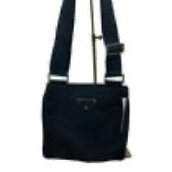 PRADA Nylon Shoulder Bag Black Triangle Logo Crossbody Sacoche from Japan - Picture 6 of 9